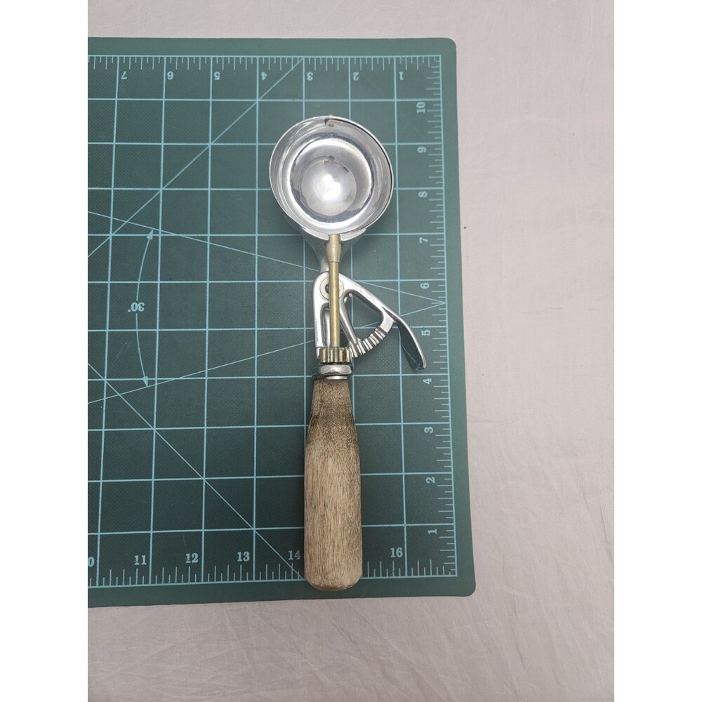 Vintage Wood Handle Ice Cream Scoop USA Made